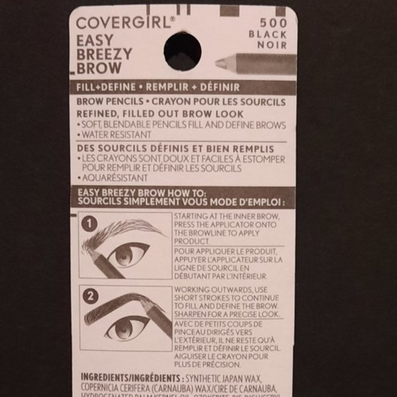 🟢 $ 5.00 CoverGirl Easy Breezy Brow, Fill + Define Pencils [500] Black - Picture 5 of 5